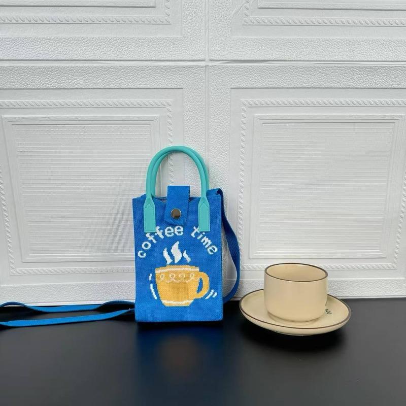 Premium Sense Ns Mobile Phone Bag New Cartoon Knitted Bag Dopamine Niche Versatile Messenger Shoulder Bag Handbag