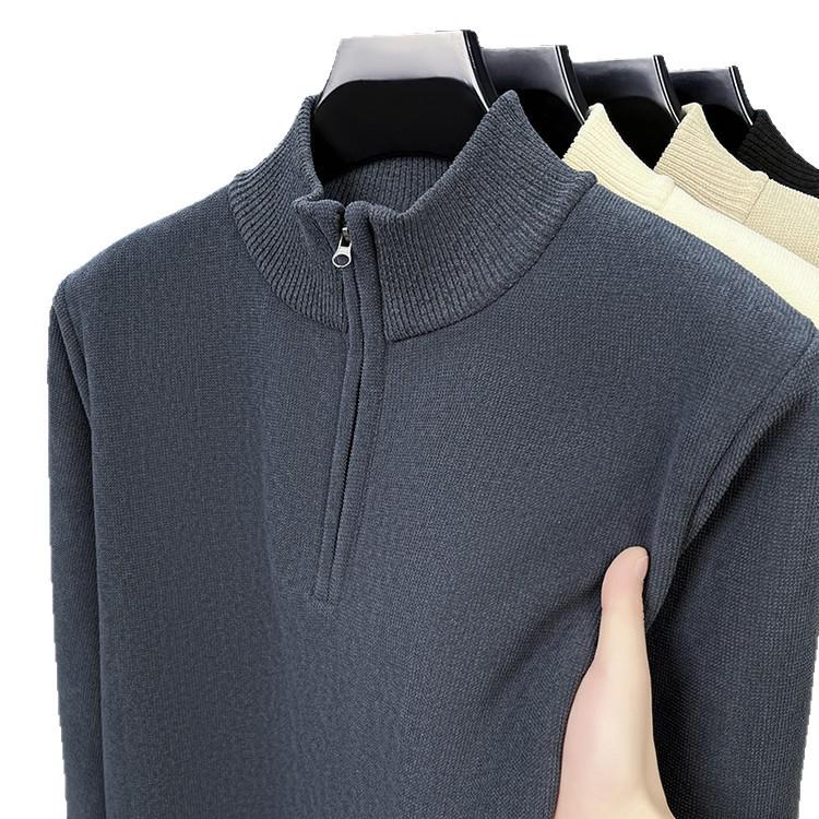 2025 Men's Warm Half-High Collar Zipper Knitwear Base Layer