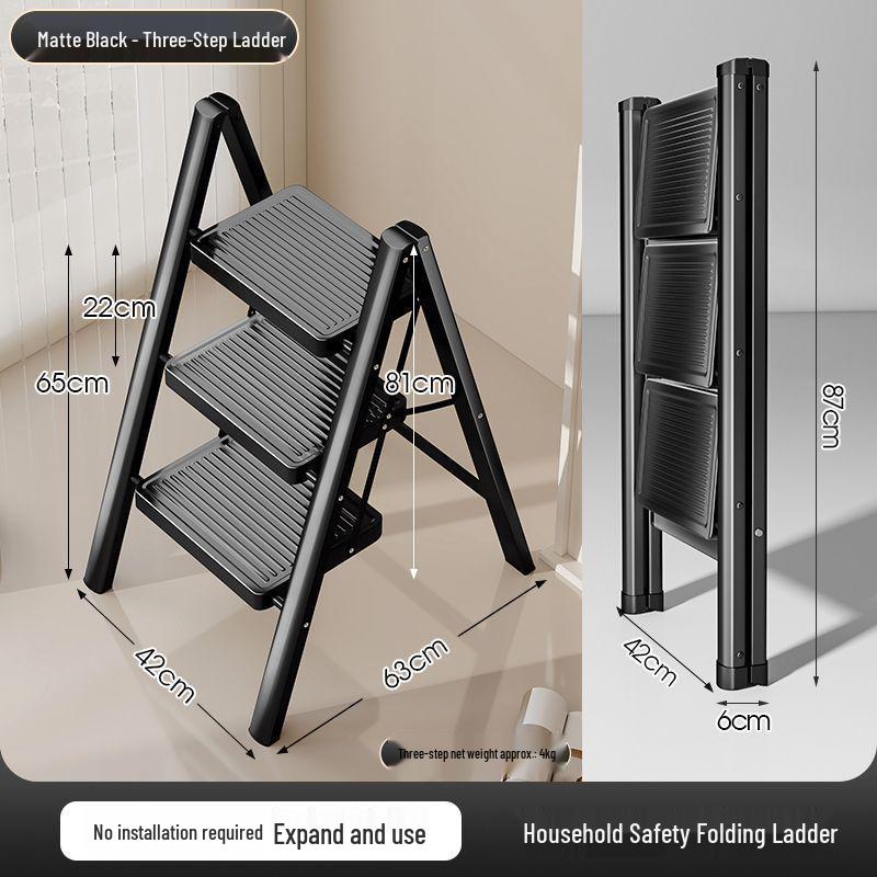 Carbon Steel Telescopic Folding A-Frame Ladder with Flower Stand