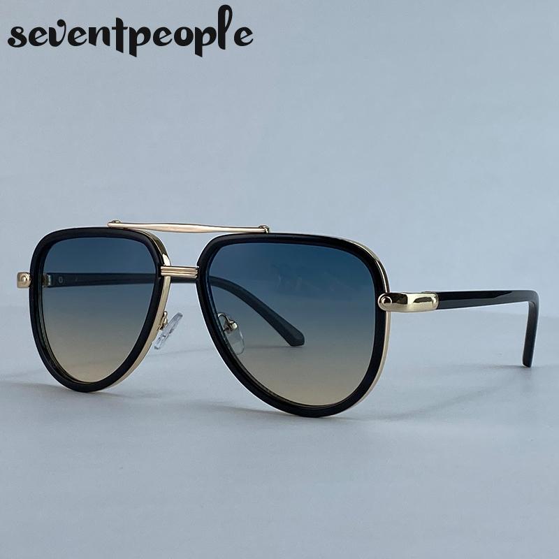 Vintage Oval Punk Pilot Sunglasses Men  Luxury Brand Steampunk Sun Glasses For Male Classic Double Beam Shades Eyewear UV400