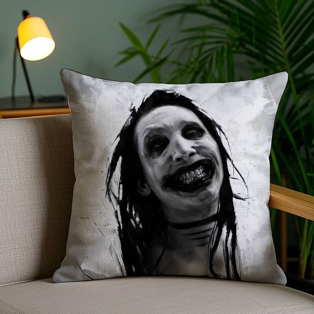 Pillow Case M-Marilyn M-Manson Home Dorm Chair Back Short Plush Double-Sided Printing Office Nap Time Cushion Cover