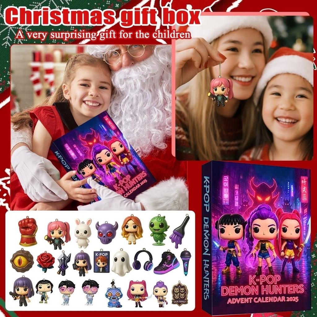 Kpop Demon Hunters Advent Calendar Huntrix Rumi Mira Zoey SAJA Boys Derpy Tiger New Year's Decor Christmas Countdown Toys Gifts