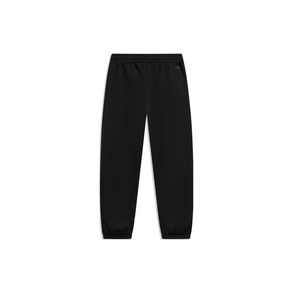 Li Ning Sports Lifestyle Series Letter Mid Waist Fleece Cuffed Knitted Sweatpants Men Bottoms AKLTB23-5