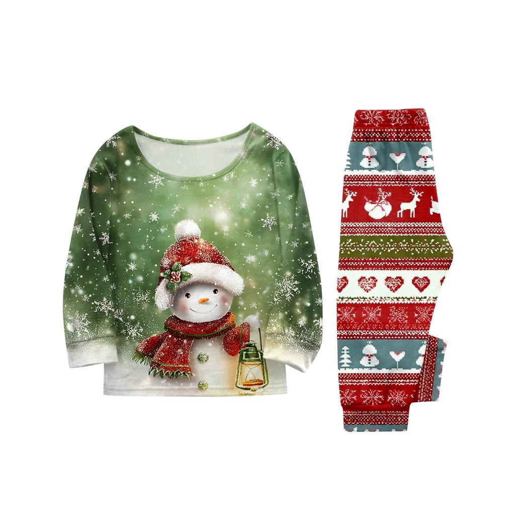 Family Matching Print Sets Pajamas Loungewear Outfits Family Matching Long Sleeve Tops+Pants Set