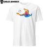 Abstract Colorful Silhouette Football Goalkeeper Jumping Soccer T-Shirt Unisex