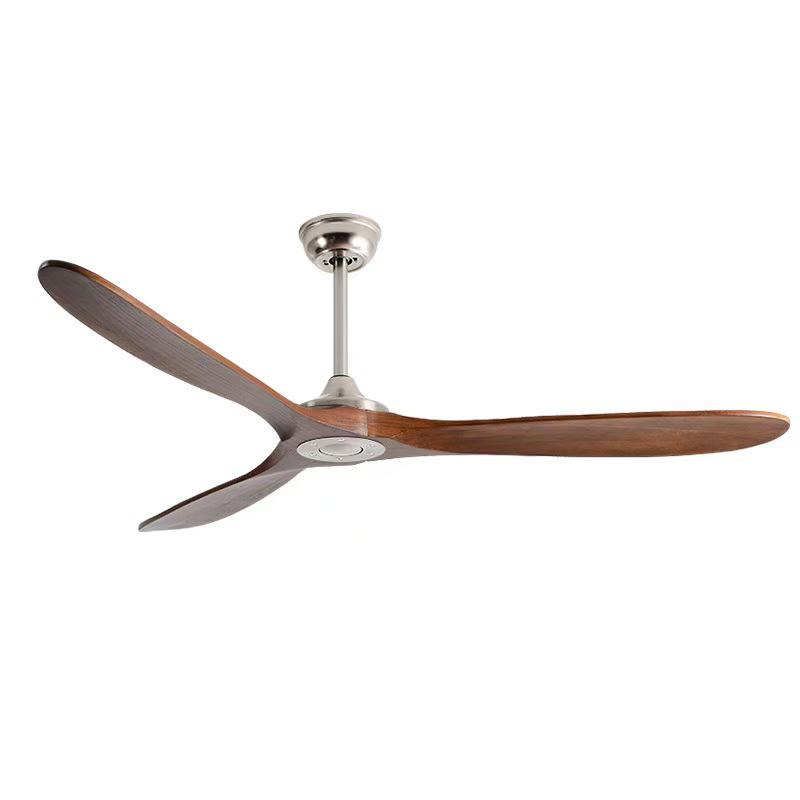 Variable Frequency Ceiling Fan with Light and Remote Control, Solid Wood Blades, for Living Room, Dining Room, Bedroom