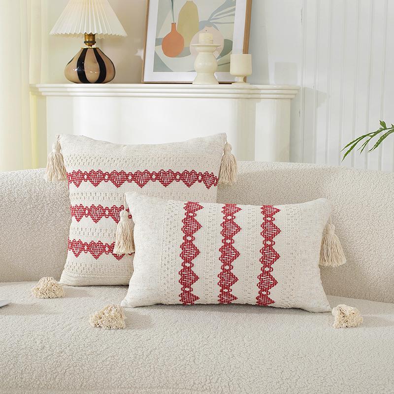 American Multicolor Jacquard Throw Pillow Cover for Sofa, Bed, Chair, and Car