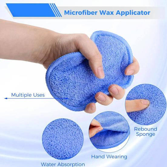 6Pcs 5 Inch Car Wax Sponge Set Scratch Resistant Applicator Pads Easy To Grip Superior Absorbency Car Care Polishing Pads