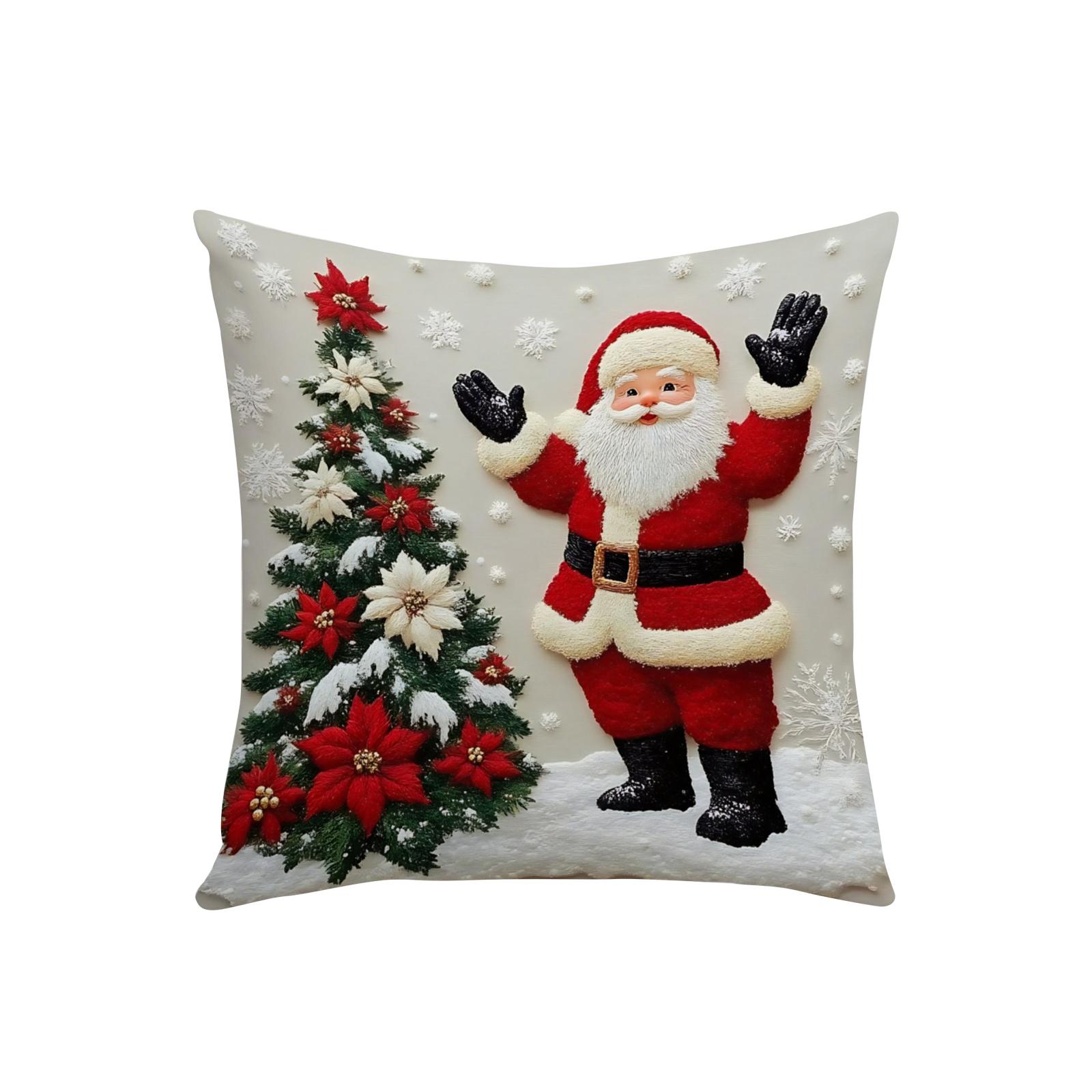 

Christmas Series Pillowcase Christmas Holiday Atmosphere Decoration Living Room Sofa Cushion Printed Pillowcase Atmospheric Decorative Linen Pillow One Size