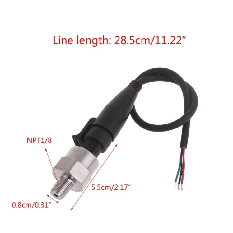 NPT1/8 Water OilPressure Sensor Transducer Transmitter Sender for Liquid Testing