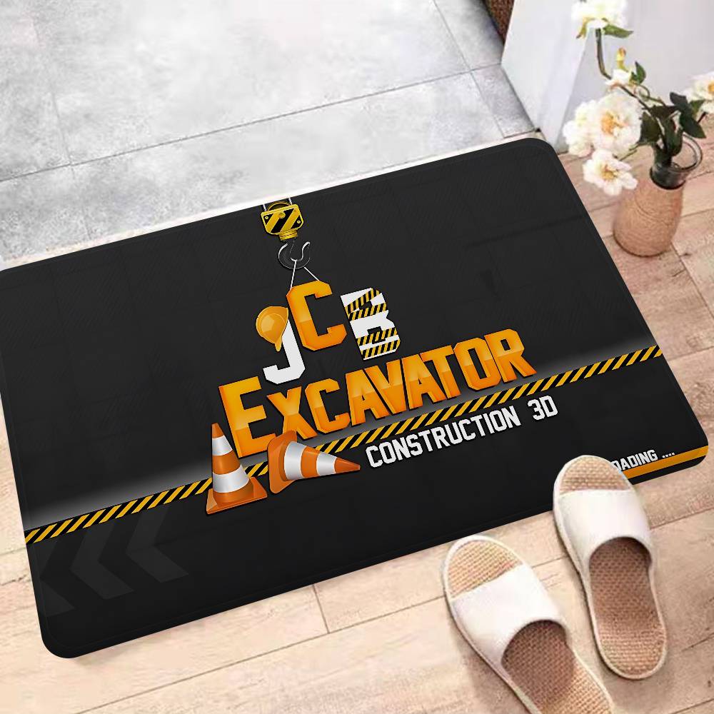 Excavator J-JCB Logo Floor Mat Non-Slip Laundry Room Mat Laundry Decor Balcony Child Living Room Household Carpets
