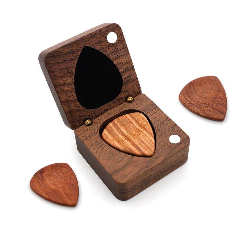 Pick Storage Box Plectrum For Acoustic Guitar Plectrums Electric Wood Picks Solid Unique