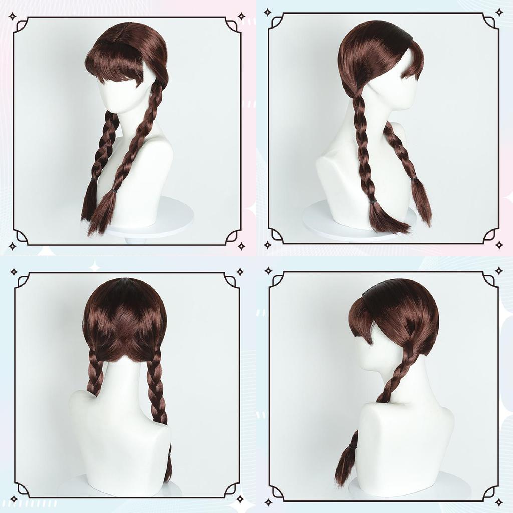 Wednesday Agnes Demille Cosplay Wig With Double Braid Hightemperature Silk For Cos Anime Fans