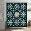 Snowflake Shower Curtain Waterproof Bath Mat Rug Bathroom Decor Customizable Size Decorative