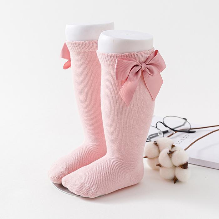 Baby Girls Socks Knee High Socks Cotton Bows Toddler Knee High Long Socks for Kids