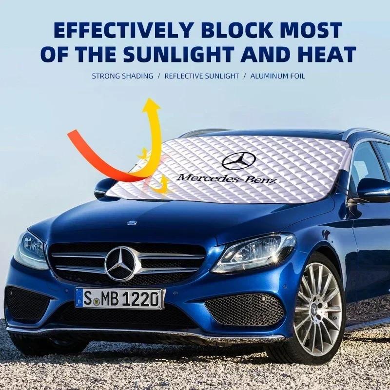 2025 For Mercedes-Benz Car Snow Shield Cover Sun Shade Front Windshield Block Cover For Mercedes Benz W204 W205 W212 W213 W221 W