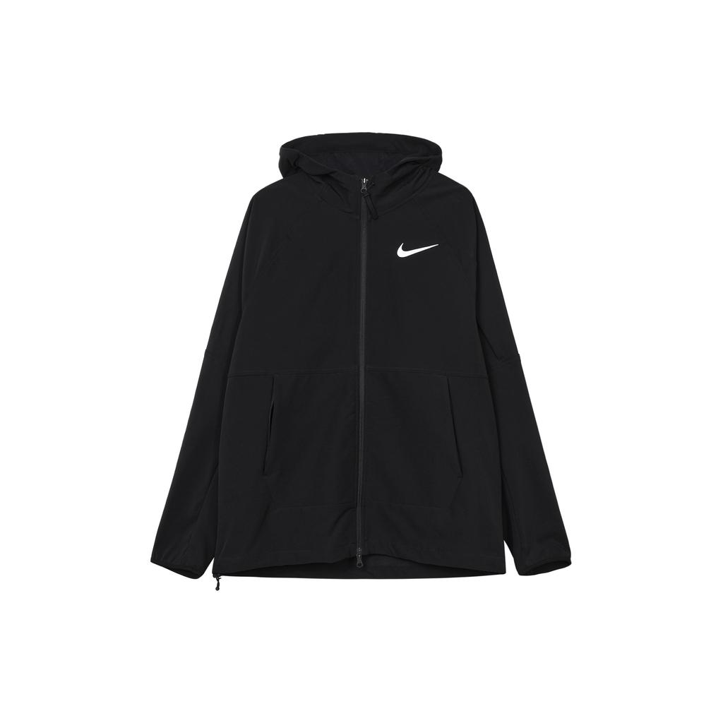 Nike Logo Print Stand Collar Hooded Jacket Men Jackets Black DQ6594-010