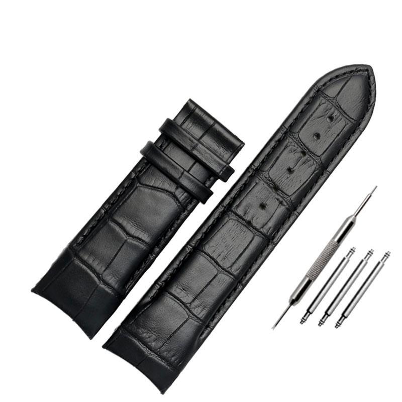 Echtes Leder Uhrenarmband 22mm 23mm 24mm für Tissot T035.407A T035.617A 627A Uhrenarmbänder Armbänder Schmetterlingsverschluss