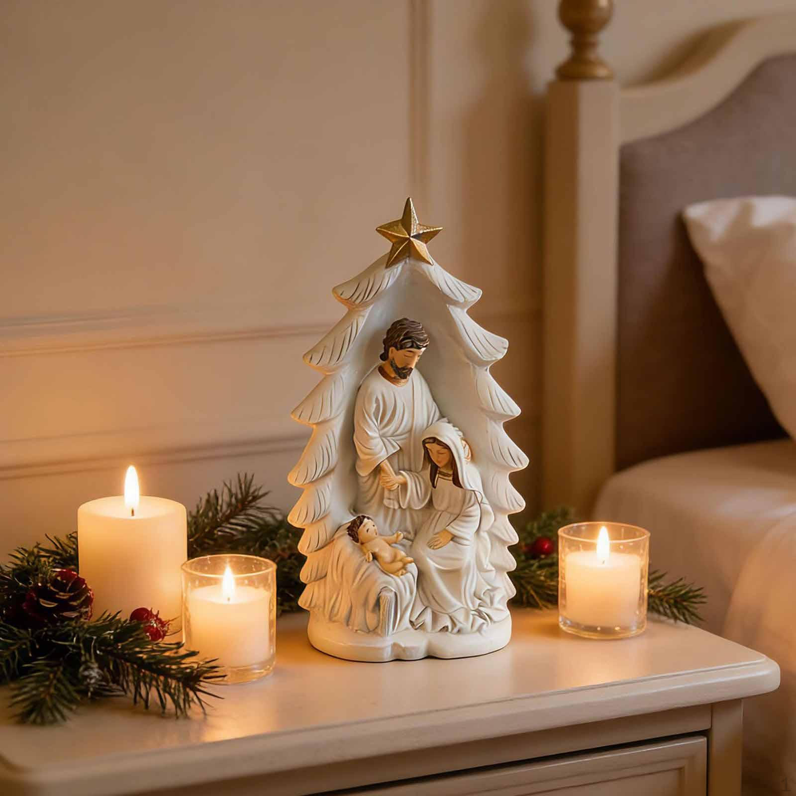 Рождественская сцена Рождества Фигурка Святого Семейства Декоративная коллекция Традиционные аксессуары Креативные