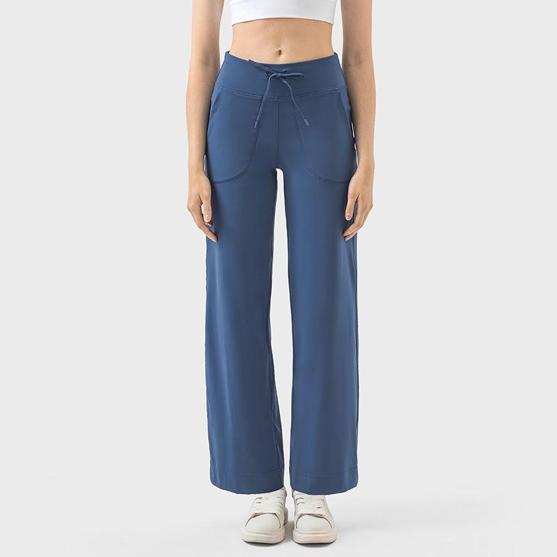 

Loose Yoga Pants Women s Outwear Straight-leg Sports Casual Pants Stretch Slimming Workout Pants Throwback Same Style Asphalt Blue S/4 (Recommendation 45.00 kg-52.50 kg