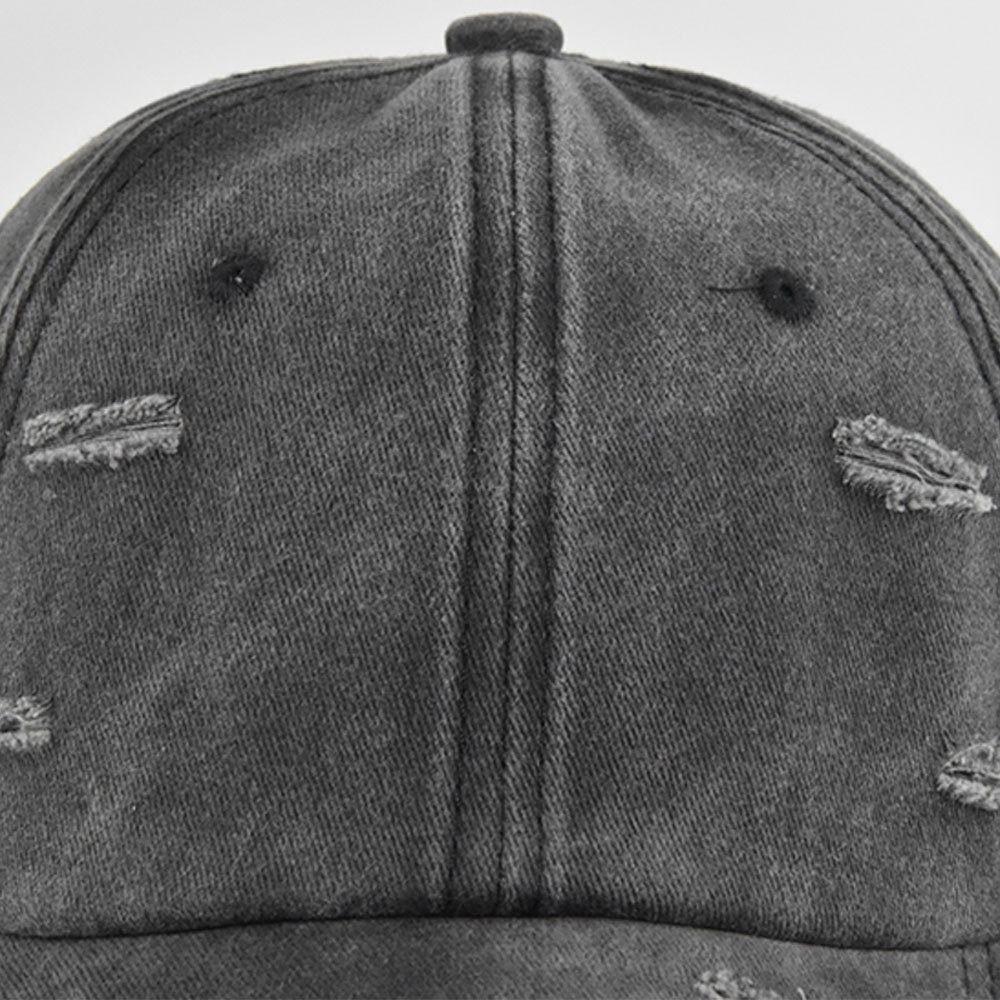 Casquette à visière vieillie Trou déchiré Chapeaux de soleil Chapeaux de baseball à la mode Homme Femme Sports de plein air