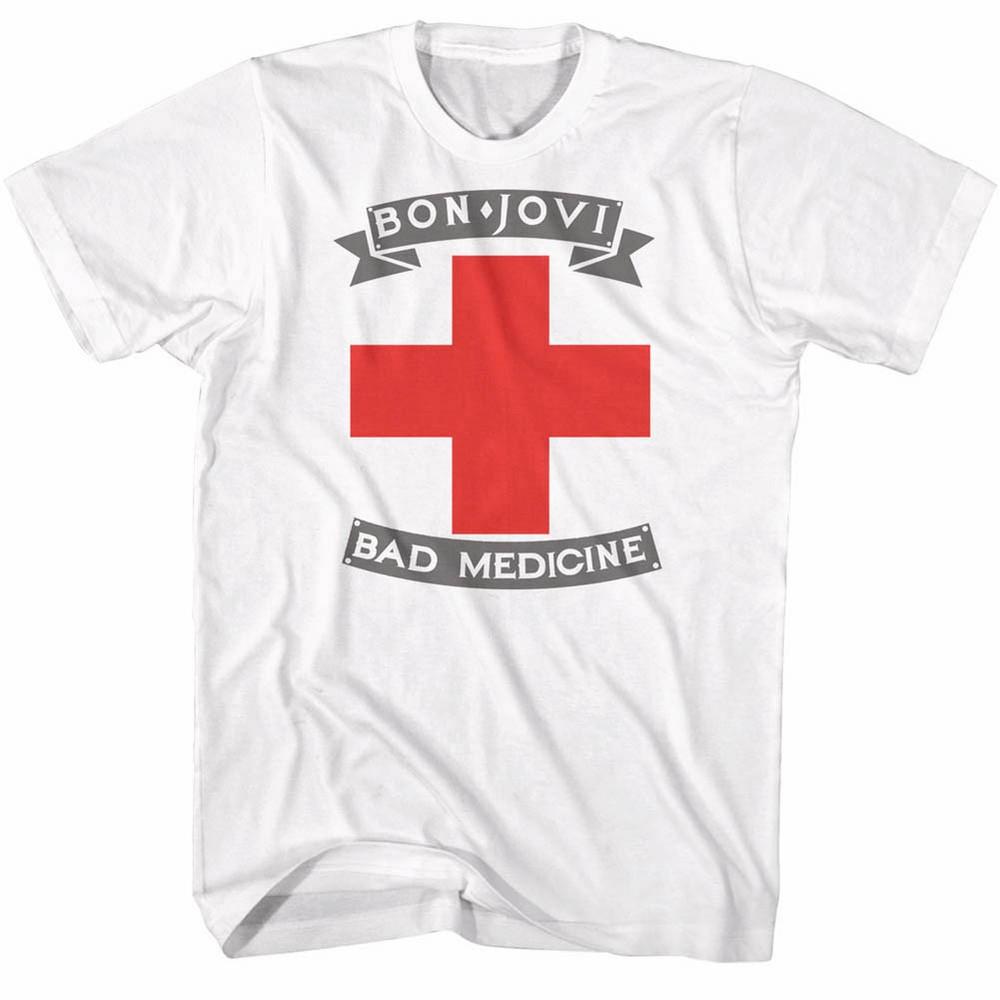 Bon Jovi Bad Medicine Album Cover Men's T Shirt Metal Rock Band Music Tour Merch