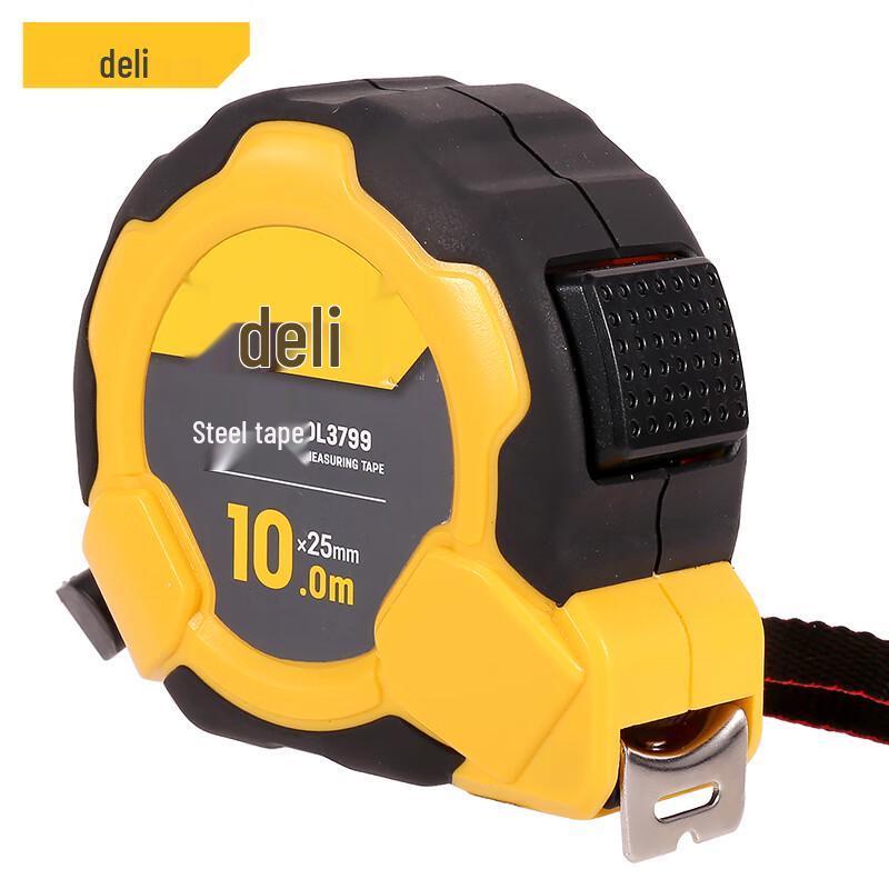 Стальная рулетка Deli 10 м с автофиксацией