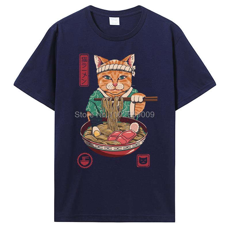 Summer New Men Japanese Samurai Cat Graphic T Shirt Fashion Casual Personality Cool T-shirt Print Cotton Tees Tops