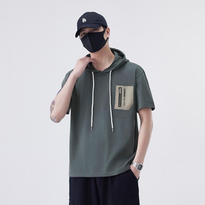 New Summer Style Boy Polo Shirt Casual Wear Short-sleeved Oversized Round Neck T-shirt Hooded Breathable Fabric Practical Daily Use