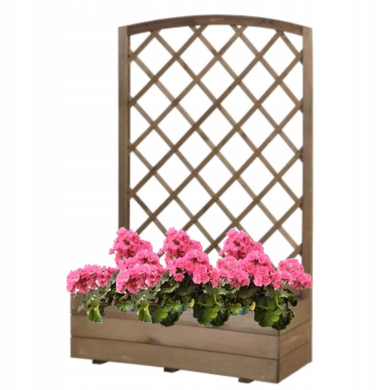 Holz-Gartenkübel mit Rankgitter 40 x 90 x 140 cm