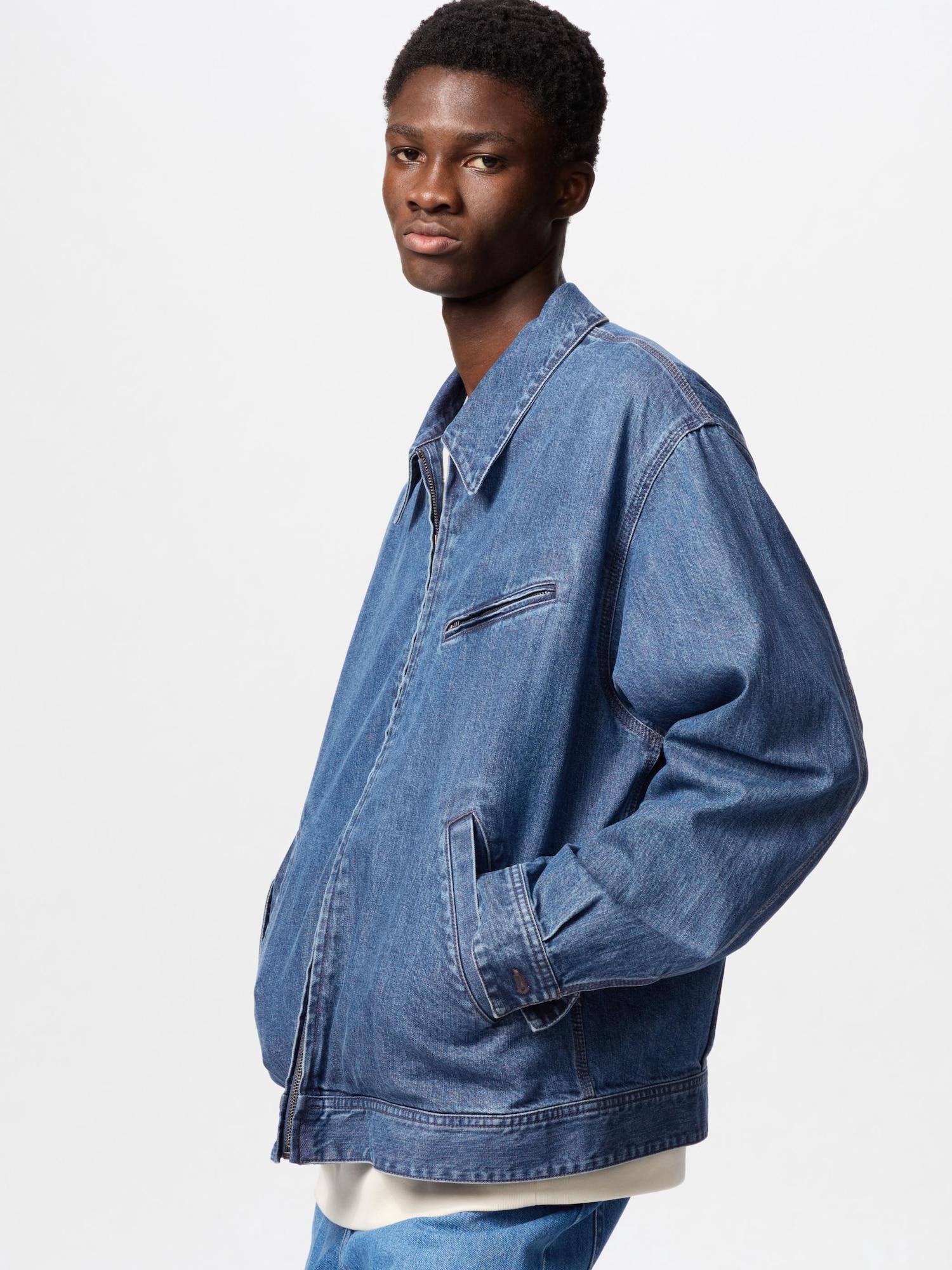 

Uniqlo Japan Zip-Up Blouson Denim 64 BLUE/XXL