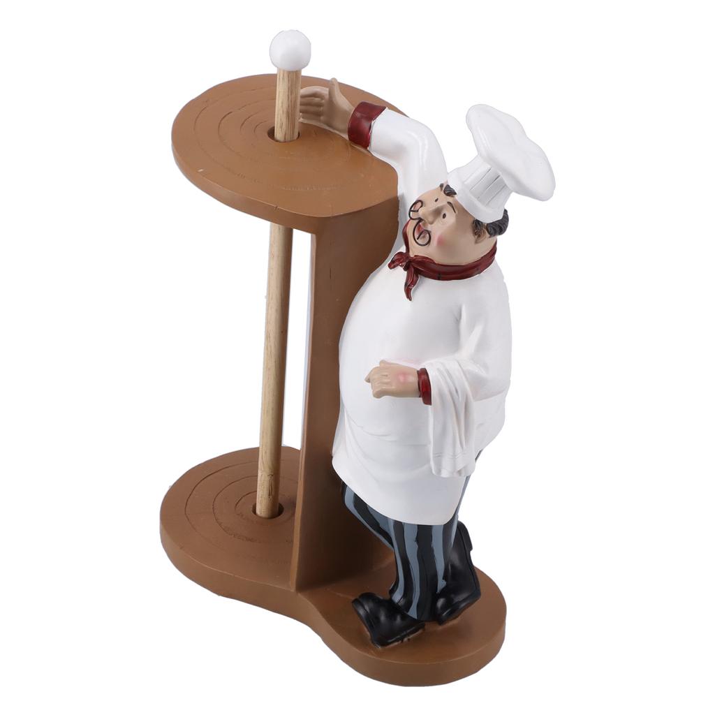 Kuchařská figurka Bytové zařízení Stolní Restaurace Hotel Bar Držák na roli papíru Kuchař Pryskyřičná dekorace