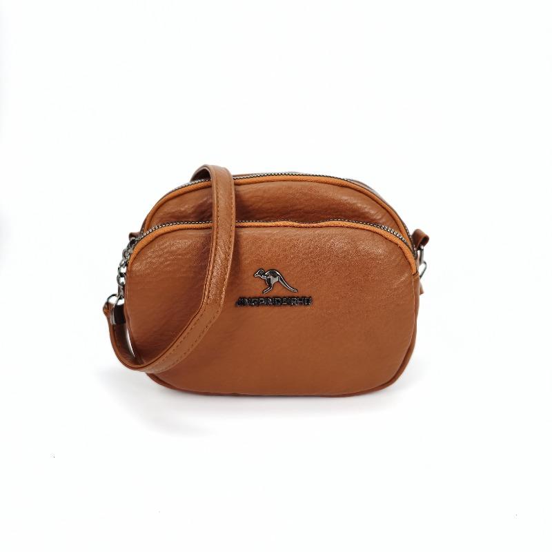 Women's messenger bag PU bag, retro style women's bag, threelayer shell bag, highend texture shoulder bag, fashionable mobile phone bag.