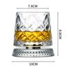 2 Stück Hohe Transparenz Kristall Drehbar Glasbecher, Lustiger Dekompressions Drehbarer Becher Mit Glasboden 360° Drehbar Whiskeyglas