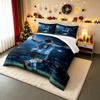3 Piece Bedding Set 1 Duvet Cover 2 Pillowcases - Lionel Messi Argentina Back Celebration Night Print - Blue Black Soccer Decor for Fans