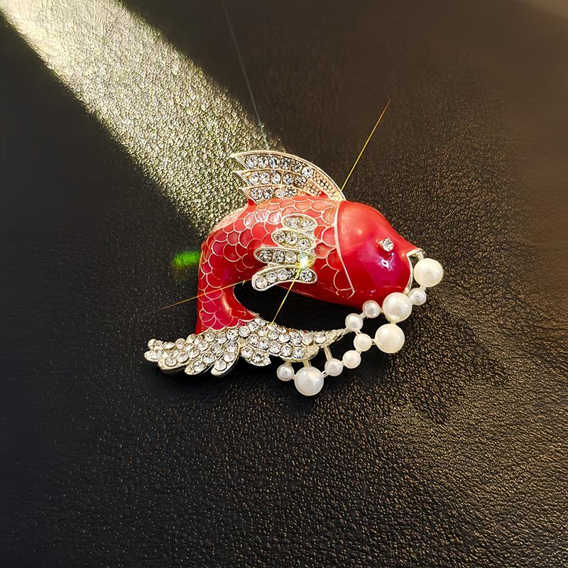 Elegante chinesische Retro-Emaille-Brosche Phönix & Schmetterling für Damen