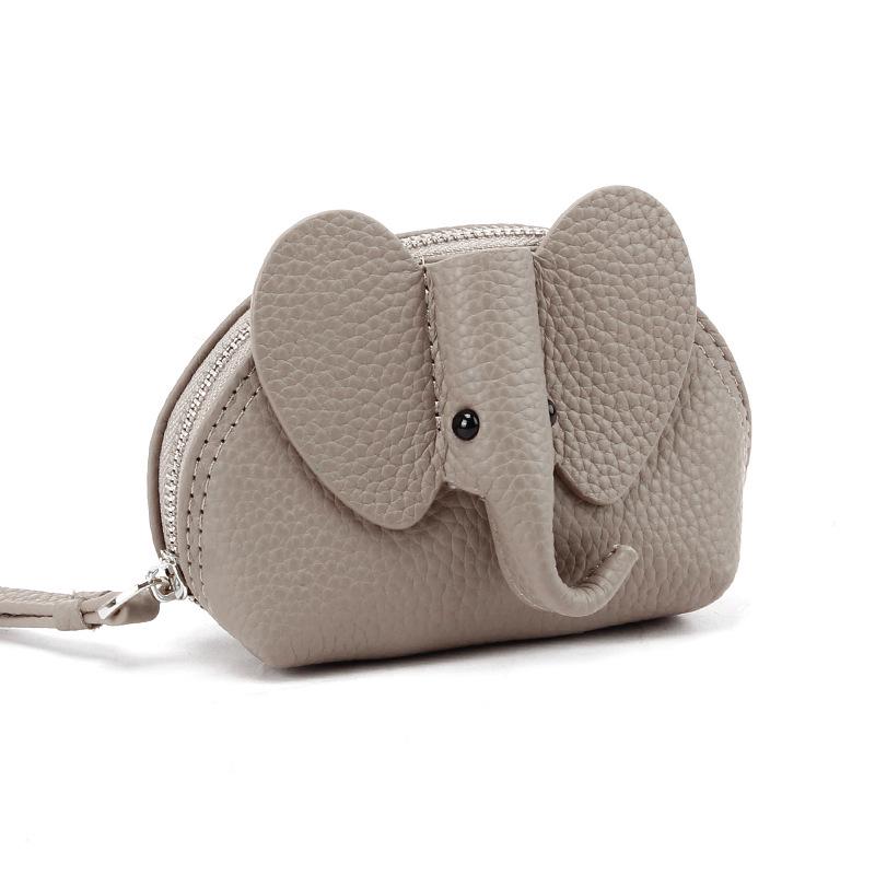 

Креативный кожаный кошелек для монет на молнии в виде слона — милый и компактный