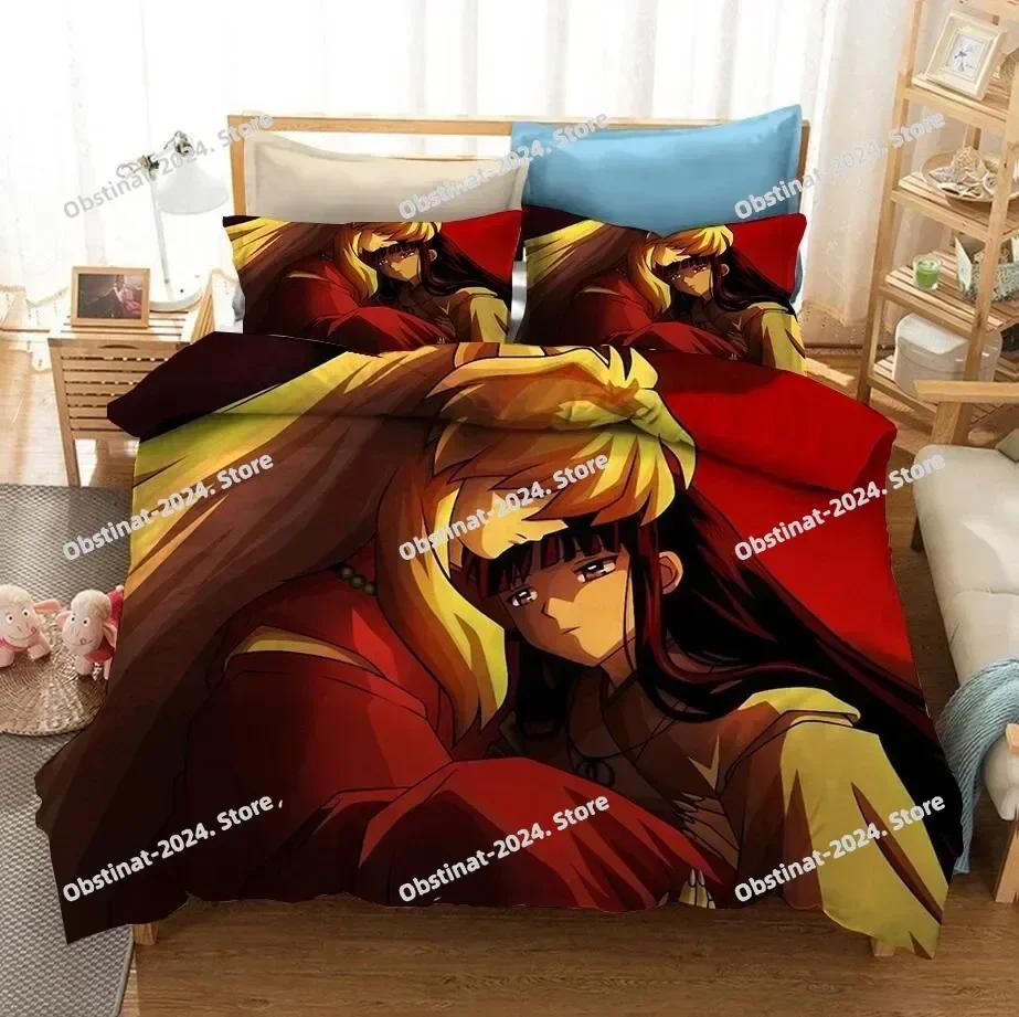3D Anime Inuyasha Duvet Cover Sesshoumaru Bedding Set Full Queen King Size Pillowcase Bed Printed Aldult Kid Bedroom Single Twin