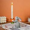 *Easter Bunny Candlestick Holders Vintage Rustic Bunny Stick Holders Resin Taper Candle Centerpieces Decor