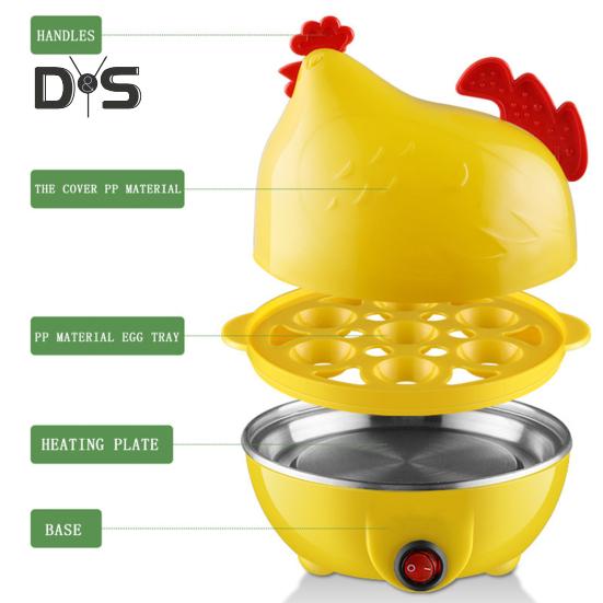 Elektrischer Eierkocher, Große Kapazität, Automatische Abschaltung, Sichere Verwendung, Hühnerform, Elektrischer Eierkocher, Multifunktionaler Eierpochierer