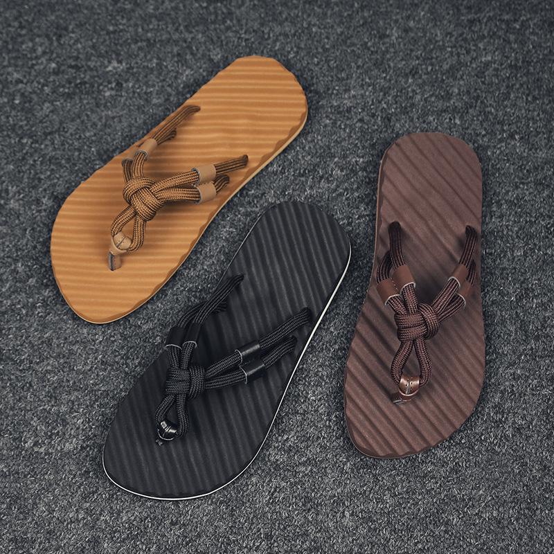 Flip-flops men's summer trend new outdoor casual outer wear pinch feet beach non-slip wear-resistant cool slippers men