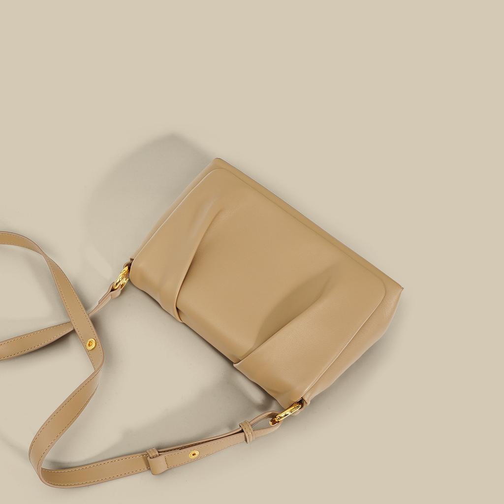Leather high-end bag women's 2025 niche women's bag new versatile texture cloud bag single shoulder crossbody armpit bag