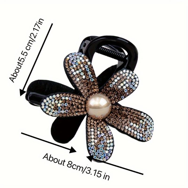 Exquisite Sparkling Diamond Hollow Flower Hair Clip Female 2024 New Hairpin High-End Back of Head Updo Shark Clip Headwear
