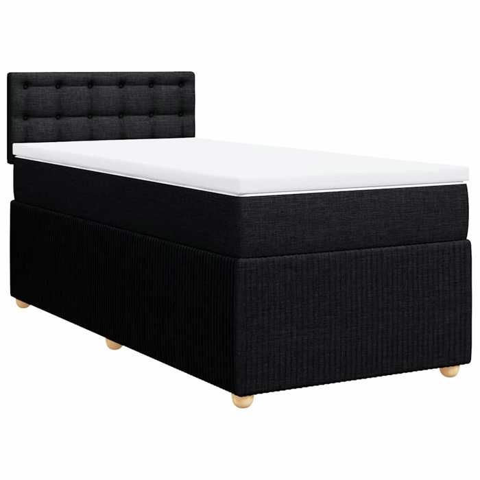 Maison Exclusive - Sommier à lattes de lit et matelas Noir 80x200 cm Tissu