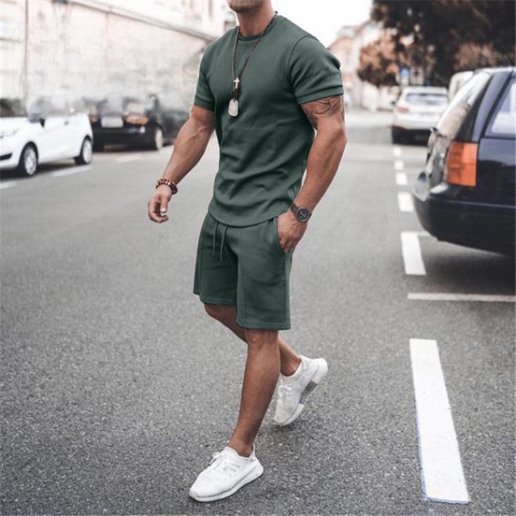 2022 Summer Men's Sports Casual Shorts & Tee Two-Piece Set