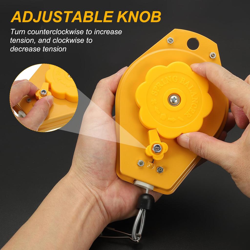 PATIKIL Retractable Spring Balancer 3.3-6.6lbs (1.5-3kg) Bearing Spring Tool Load Balancer 9ft Adjustable Cable Retractor Holder Positioner Included F