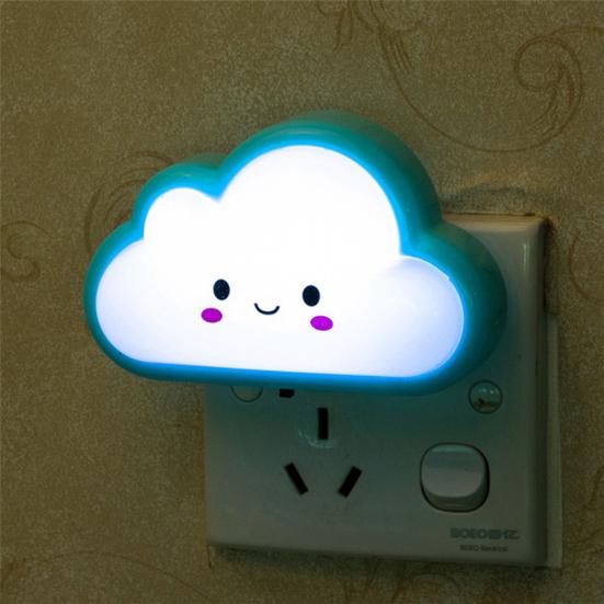 Cartoon Cloud Energy-saving LED Night Light US Plug Bedside Lamp Home Decor