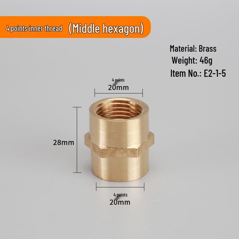 4-Point Dual Male Thread Antique Copper Pipe Extension Connector with Double Female Connection.