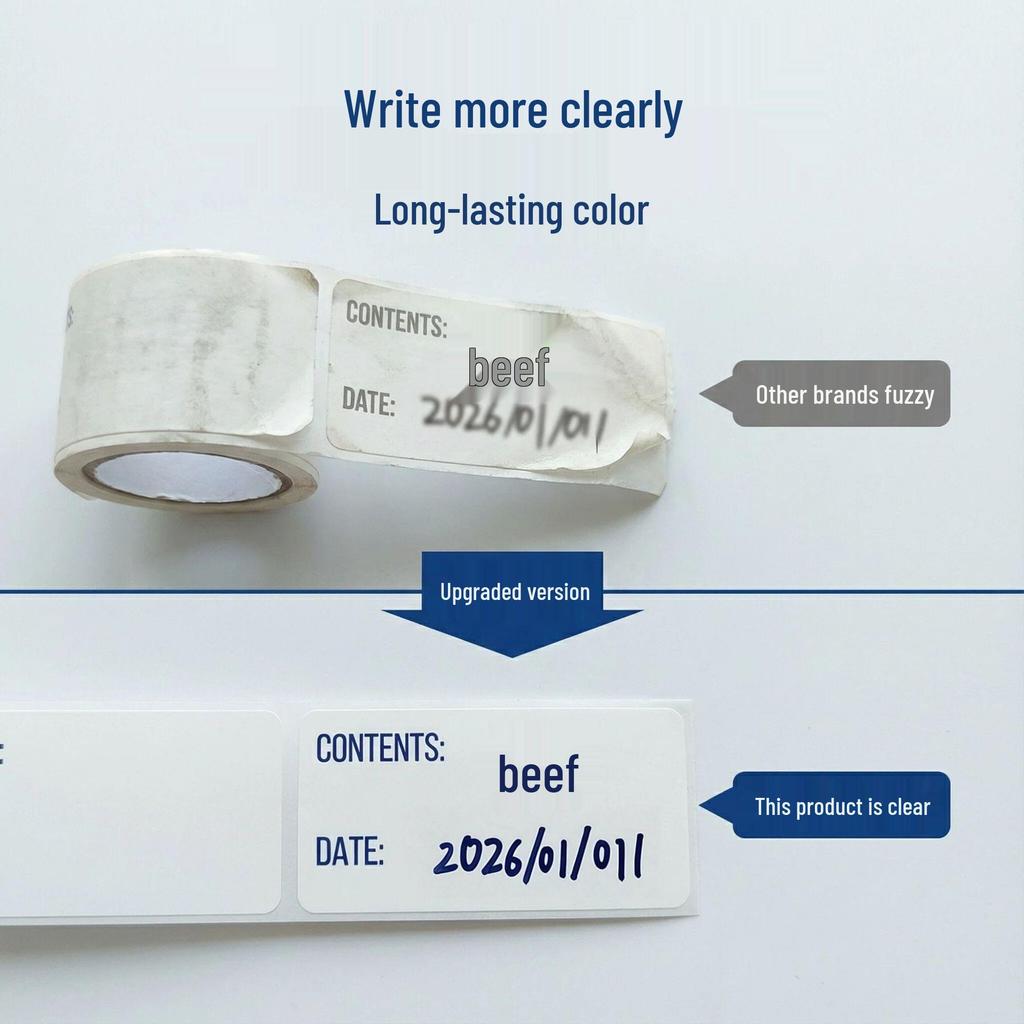 Rotating Self-Adhesive Kitchen Food Label Stickers, 2.5×5cm, 250/Roll Refrigerator Labels