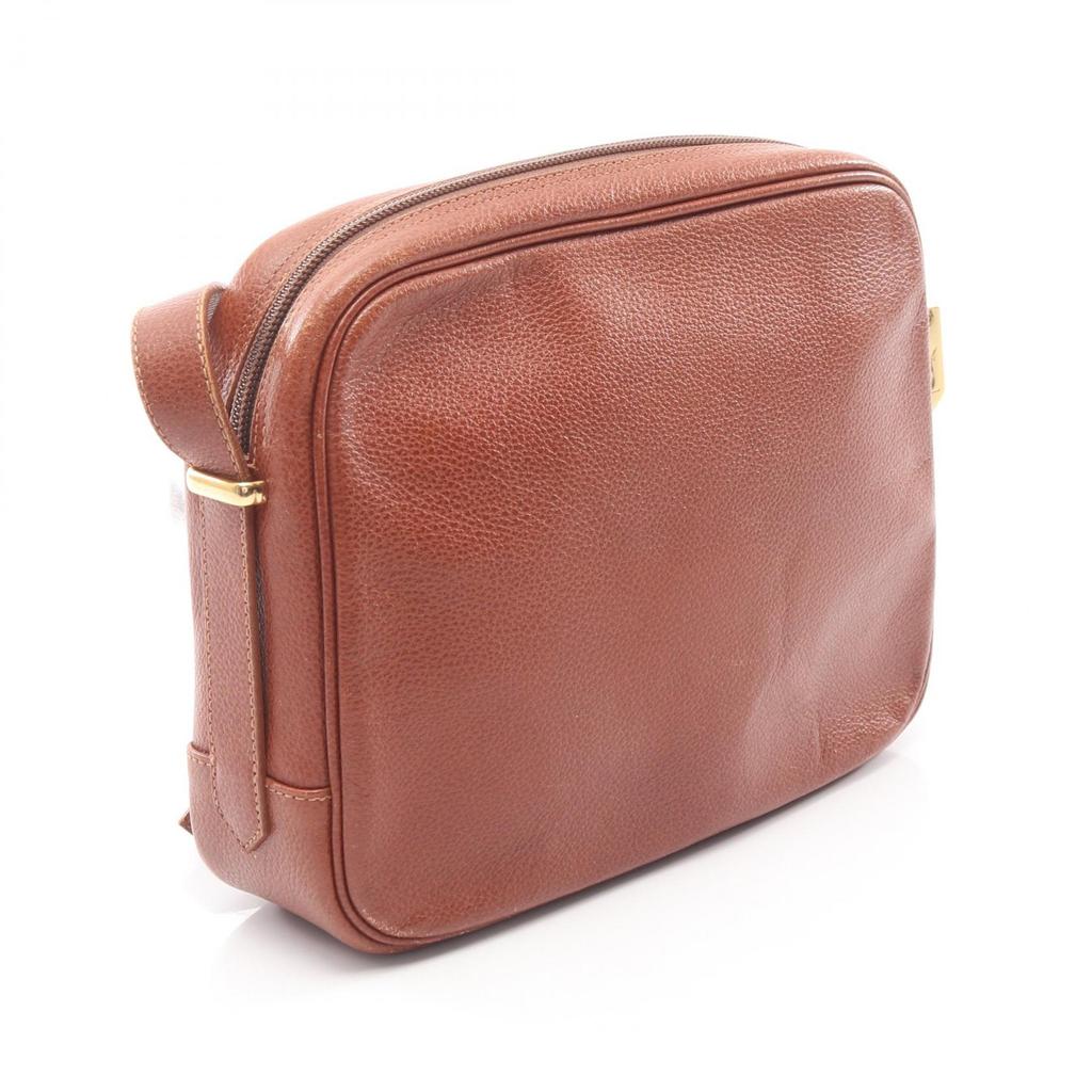 Used SAINT LAURENT PARIS Shoulder Bag leather Brown Used Women